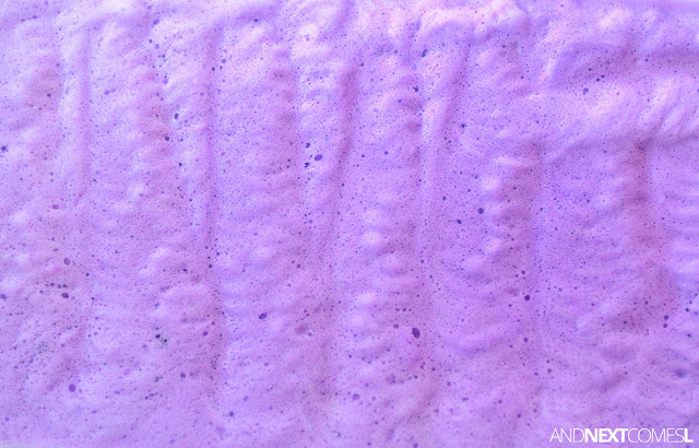 Lavender scented soap foam sensory play recipe