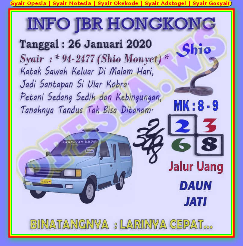 1 New Message Kode Syair Hongkong 26 Januari 2020 Forum Syair Togel Hongkong Singapura Sydney