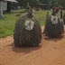 Masquerades spotted carrying Dino Melaye's poster on their chest. Melaye reacts