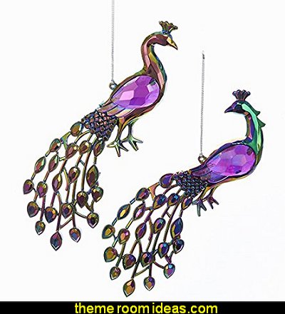 PEACOCK MULTI - COLOR ORNAMENT  peacock color Christmas decorating - peacock color decorations - peacock themed Christmas - Peacock Tree Theme - peacock christmas tree decorations - Peacock Decorations - Peacock Tree Theme decorating Christmas Peacock - christmas feathered Peacock Christmas Ornaments - Peacock themed Christmas