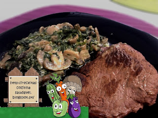 Bife de Vaca Grelhado com Cogumelos Cremosos