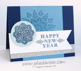 Stampin' Up! Frosted Medallions Happy New Year Christmas Card #stampinup www.juliedavison.com