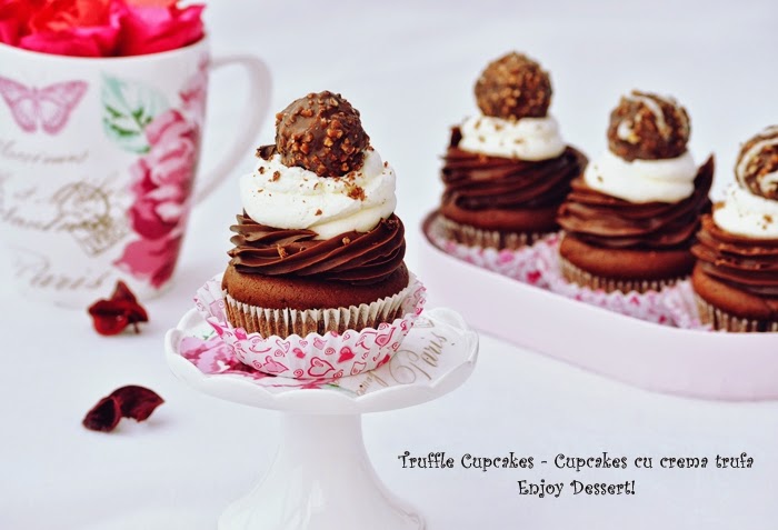 Truffle cupcakes - Cupcakes cu crema trufa de ciocolata