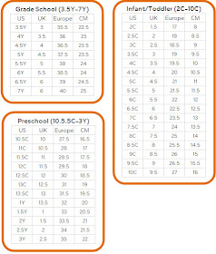 nike size chart youth shoes