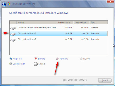 Installare Windows 7