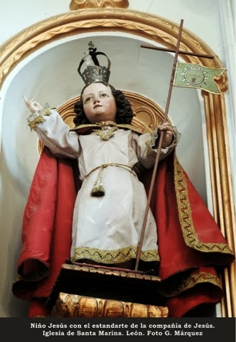 Niño Jesús con el estandarte de la compañía de Jesús. Iglesia de Santa Marina. León. Foto G. Márquez