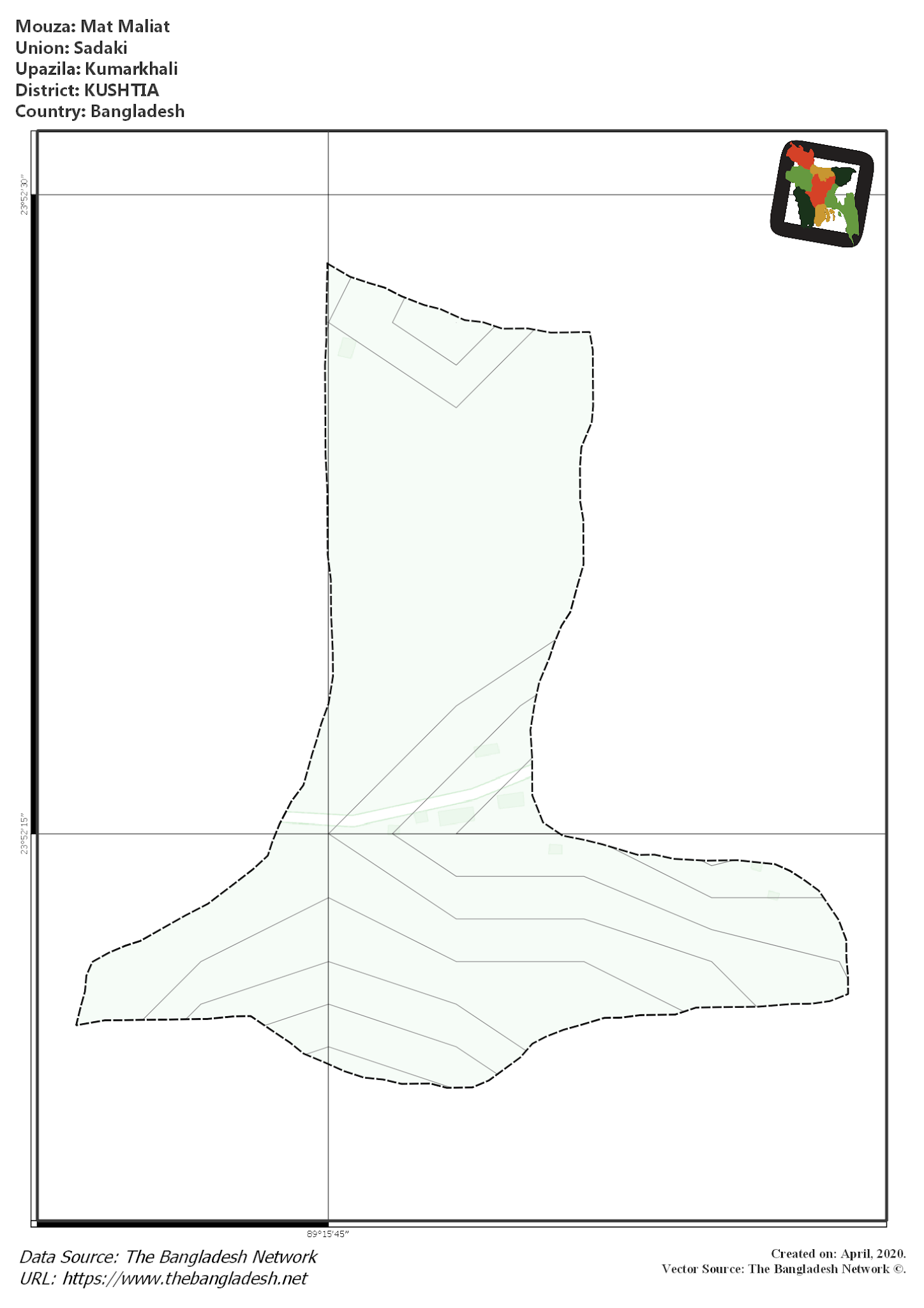 Map of Mat Maliat Mouza of Kumarkhali Upazila, KUSHTIA Map of Mat Maliat Mouza of Kumarkhali Upazila, KUSHTIA, Bangladesh.