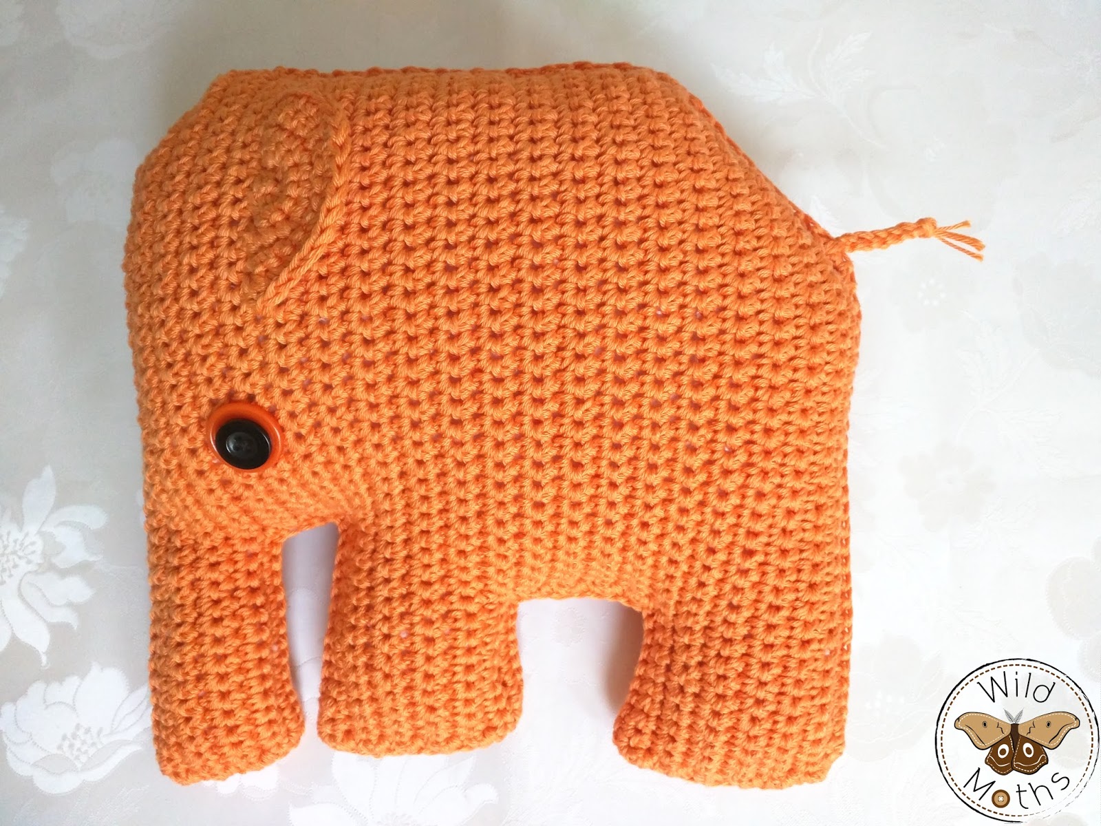 Wildmoths Handcrafted Creations Orange Elephant