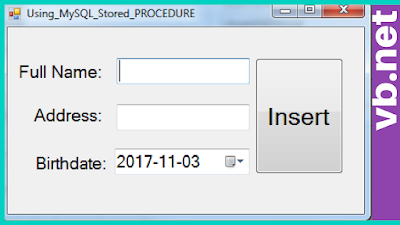 Using MySQL DataBase Stored Procedure In VB.Net