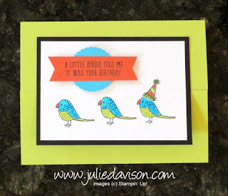 Stampin' Up! Bird Banter ~ VIDEO: Gate Fold Shutter Card Tutorial ~ www.juliedavison.com