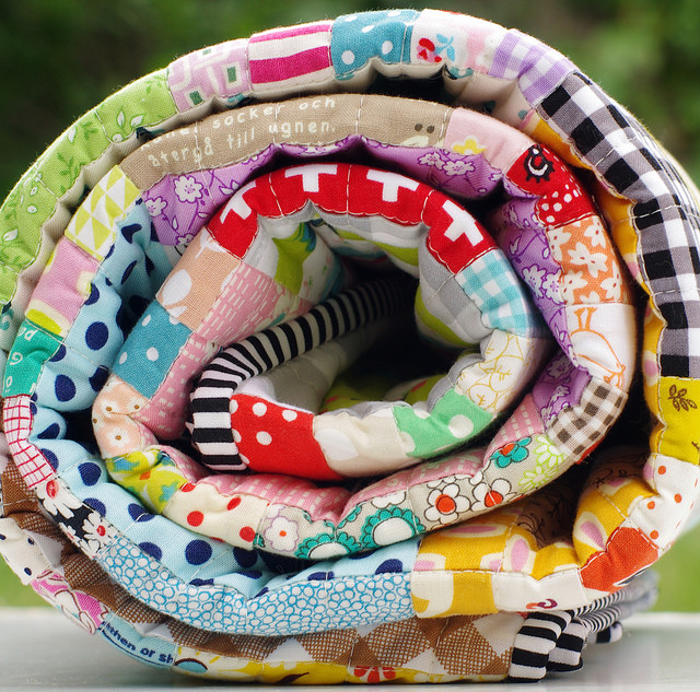 Red Pepper Quilts Scrappy Quarter Log Cabin Quilt A Finished Quilt