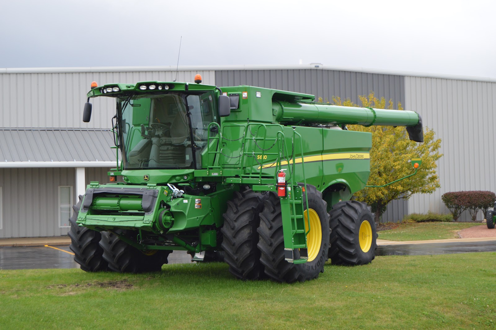Industrial History Short, Narrow Truss Bridge and Big Farm Equipment