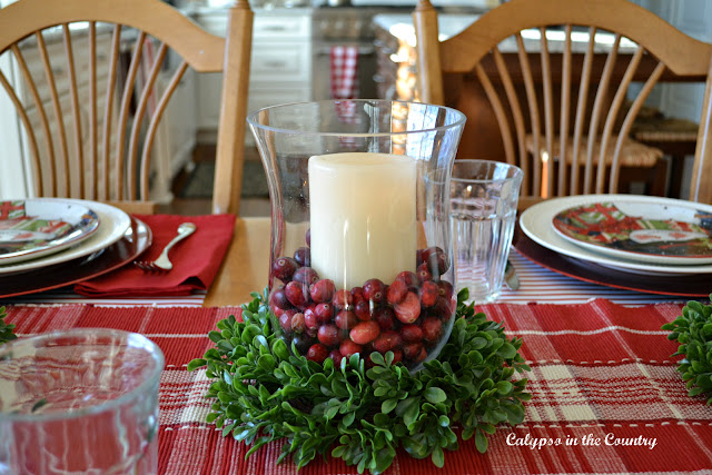 Colorful and Festive Christmas Table in the Kitchen