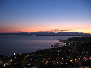 Seattle water sunset