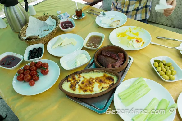 İstanbuldere'nin serpme kahvaltısı yöresel ürünlerden, Sapanca