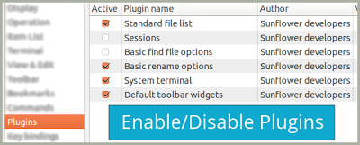 SunFlower Plugins Enable/Disable
