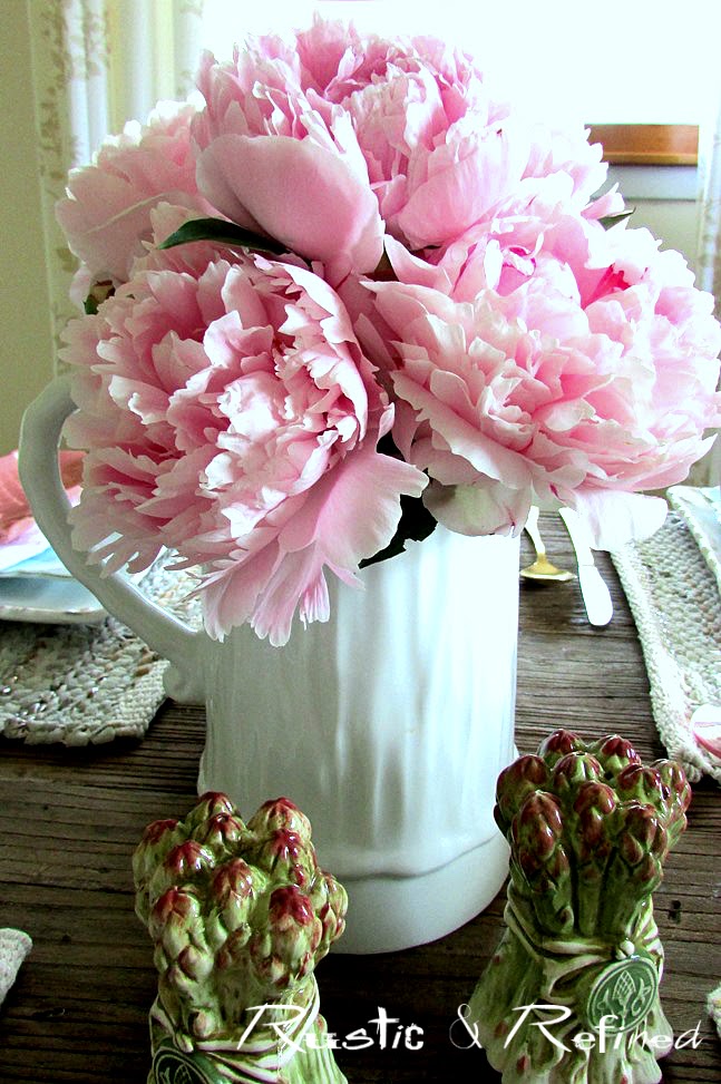 Pink Peony Tablescape Rustic & Refined