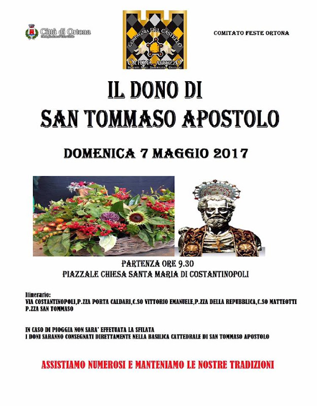 Ortona è felicissima del Perdono dell'Apostolo Tommaso