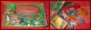 Bible Toy, Biblical Toy, Blue Box, Domestic Animals, Farm Animals, Hong Kong Noah's Ark, Made In Hong Kong, Miniature Play Set, MRS, Noah, Noah's Ark, Plastic Animals, Small Scale World, smallscaleworld.blogspot.com, Tai Sang, The Ark, Toy Animals, Wild Animals, Zoo Animals, 2 MRS Noah's Ark Made In Hong Kong, Miniature Play Set Plastic Animals People Bible Story 4 General view of box and contents