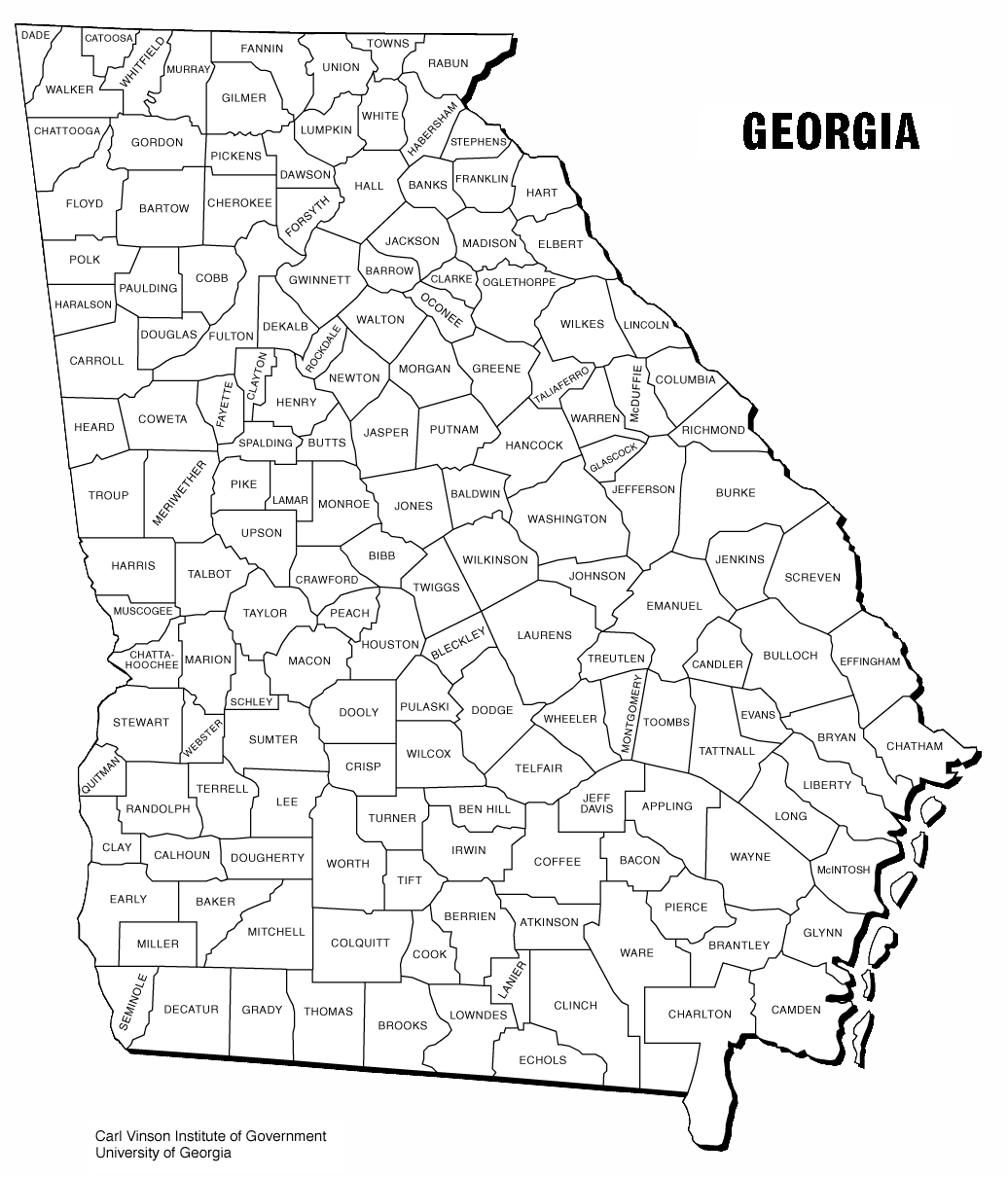 Printable Map Of Georgia