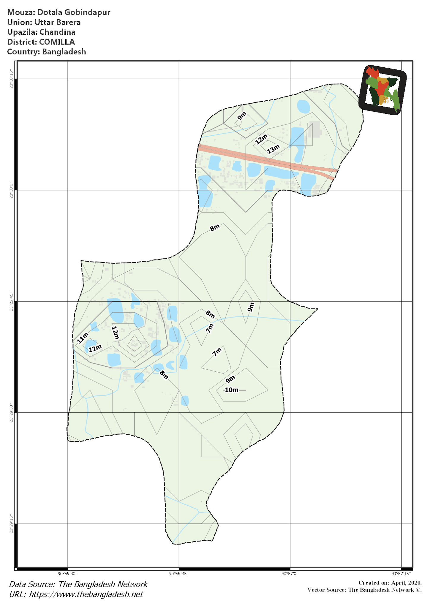 Map of Dotala Gobindapur Mouza of Chandina Upazila, COMILLA Map of Dotala Gobindapur Mouza of Chandina Upazila, COMILLA, Bangladesh.
