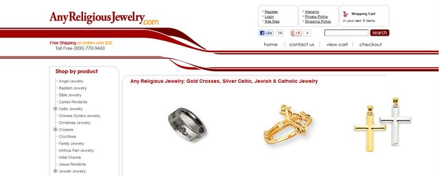 Cross Jewelry at AnyReligiousJewelry.com