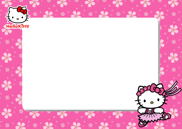 Hello Kitty Pink Floral PNG Frame - Printable PNG Frames | Cartoon ...