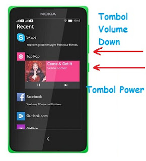 Cara Screenshot Di HP Nokia X Android Dengan Dua Langkah Mudah