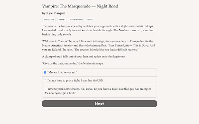Vampire The Masquerade Night Road Game Screenshot 1