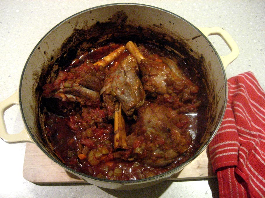 jelly, peaches and icecream Jamie Oliver's Spiced Lamb Shanks
