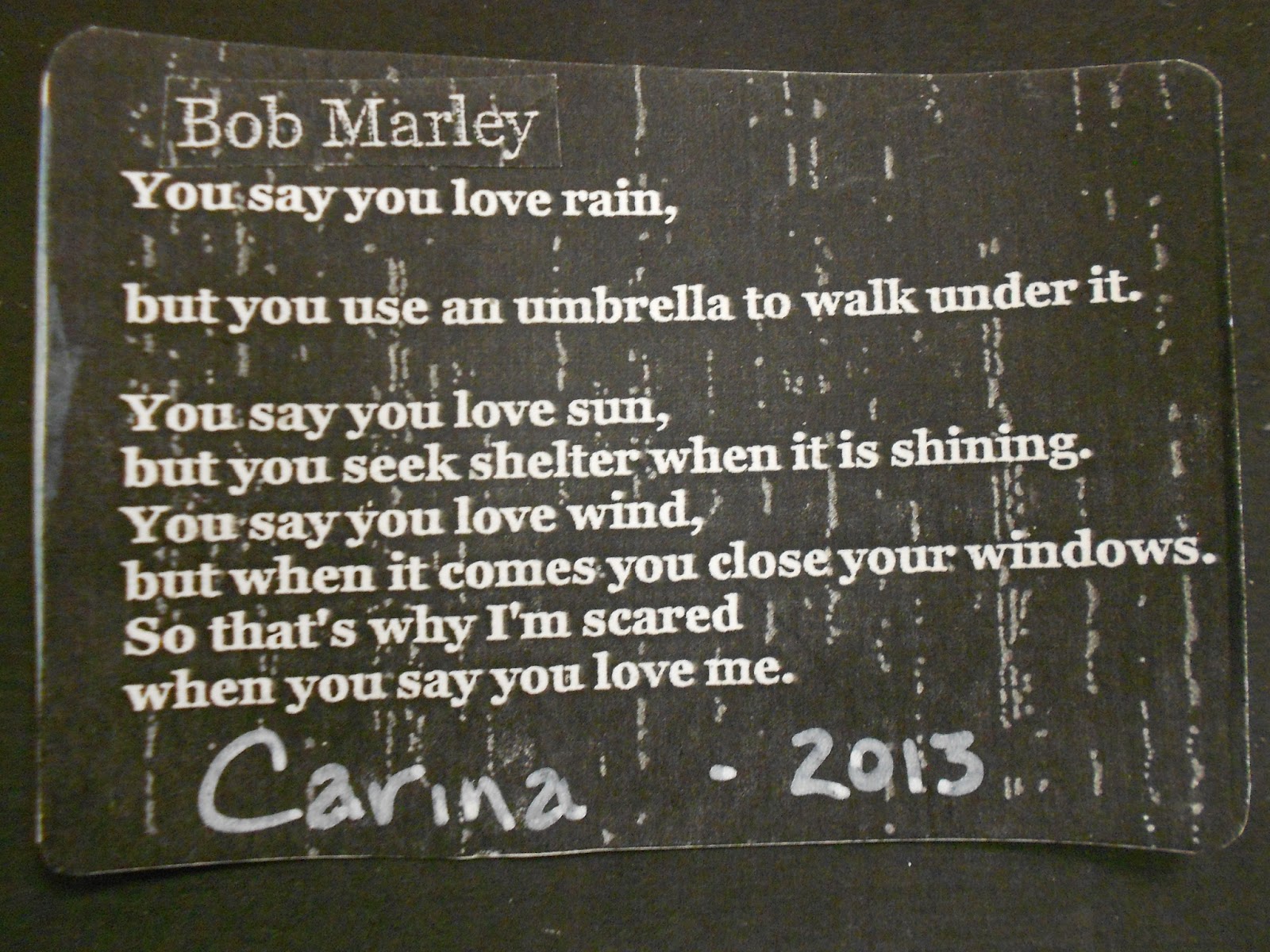 Illustrating a Bob Marley Quote