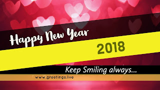 Love back ground on First January New Year 2018 wishes in English.