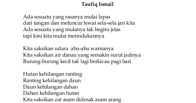 Makna Puisi Membaca Tanda Tanda - Soft Educaiton