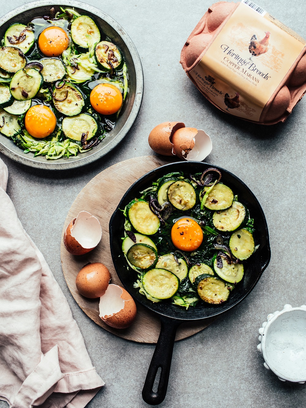 Izy’s Courgette, Basil And Feta Baked Eggs