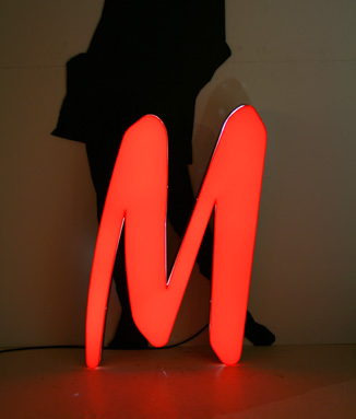 Old Illuminated Sign Letters M