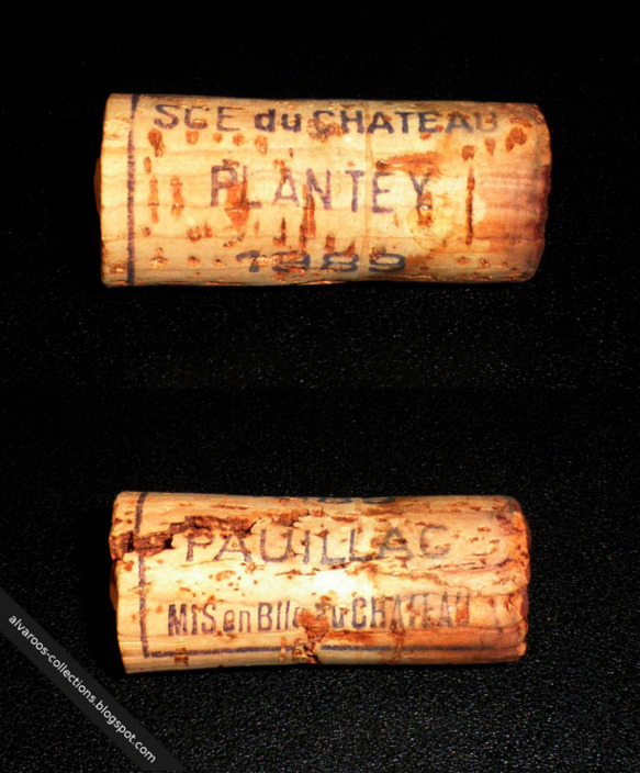 Destroyed wine cork: Chateau Plantey (Pauillac) 1989