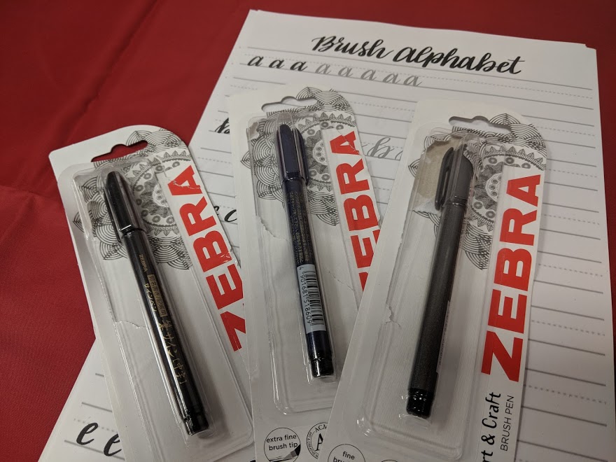 Hand Lettering and Brush Script Pens & Practice Zebra Brush Pens