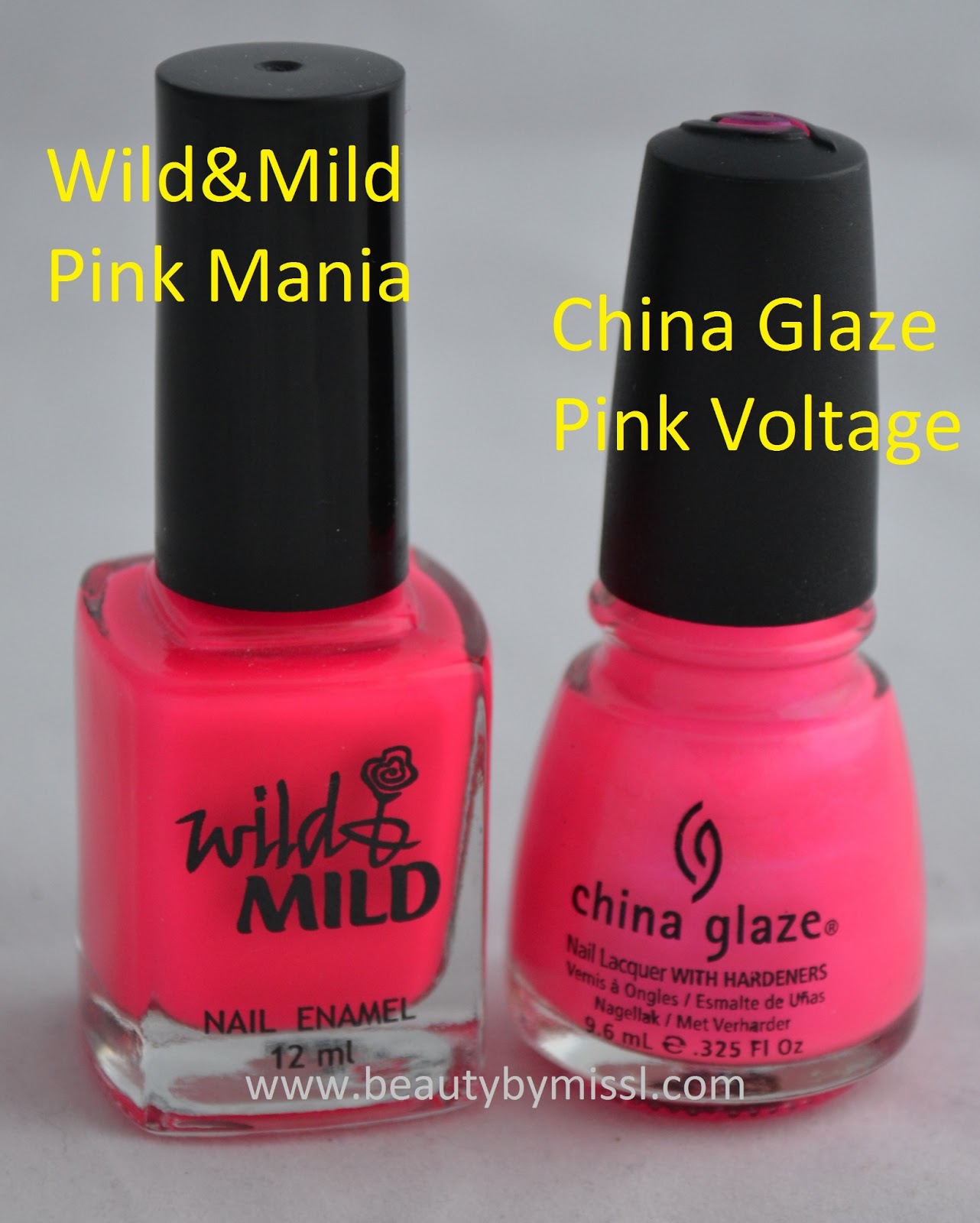 wild&mild pink mania china glaze pink voltage