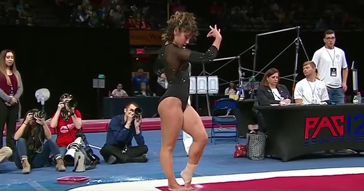 Talented Gymnast Makes An Excellent Score For Her Awesome Michael Jackson Floor Routine