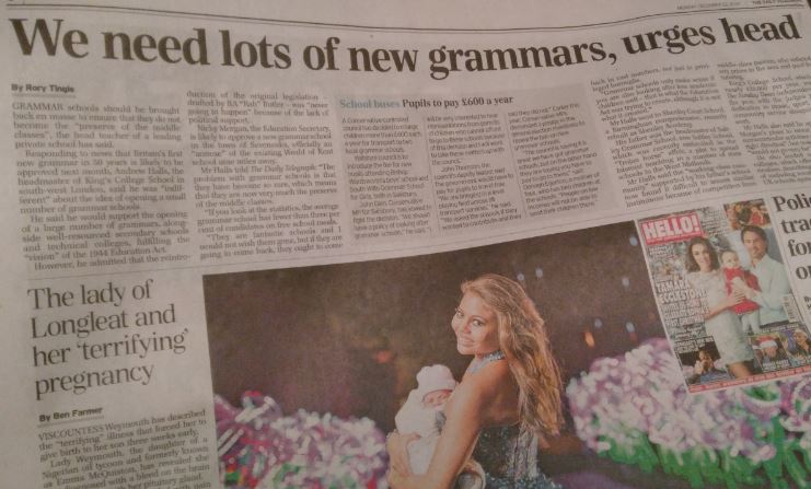 Telegraph: Grammar schools exclusive