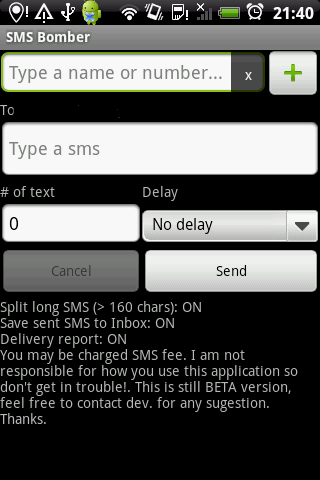 SMS Bomber Aplikasi Ngebom SMS Android.