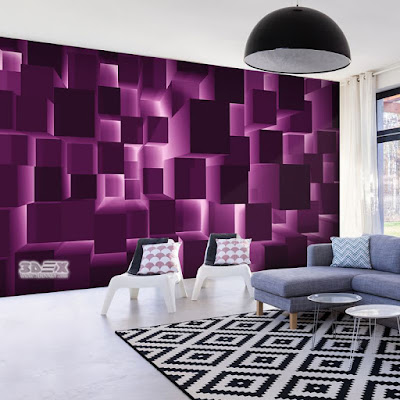 3D wallpaper patterns for optical illusion in living rooms