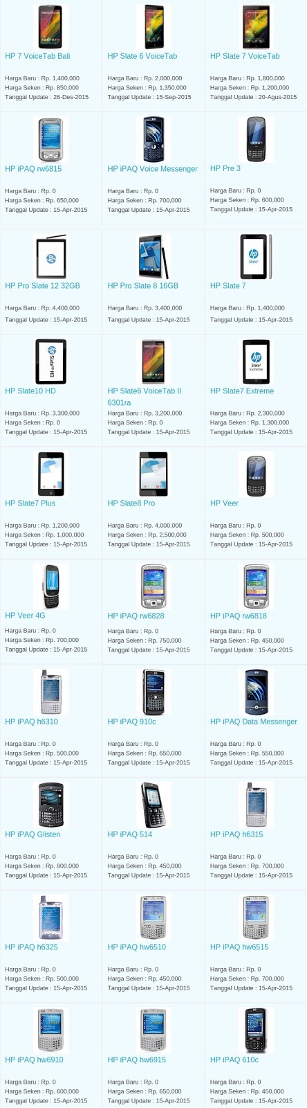 Daftar Harga Terbaru Hp HP April 2016 Daftar Harga Terbaru Hp HP April 2016