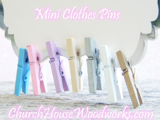 Mini Clothes Pins- Plain, White, Blue, Silver, Purple, Pink and Gold Mini Clothes Pins- Plain, White, Blue, Silver, Purple, Pink and Gold