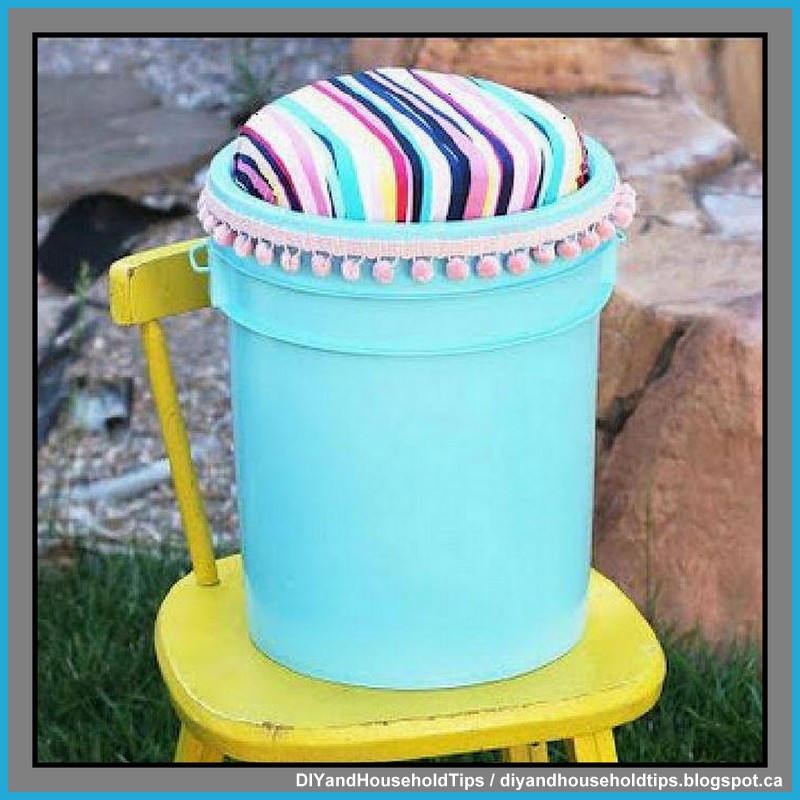 DIY And Household Tips Turn A 5 Gallon Bucket Into This Cute Stool