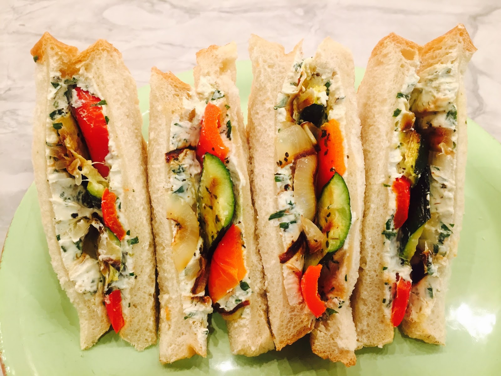 The Wooden Spoon Diaries Grilled Veggie & Cream Cheese Sandwich To Go