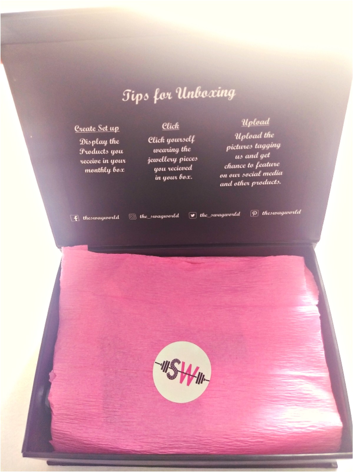 Mini swag box from The SWAG WORLD Subscription box