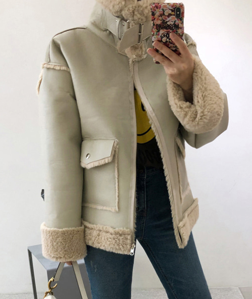 [Miamasvin] Faux Fur Lining Leatherette Jacket | KSTYLICK - Latest ...