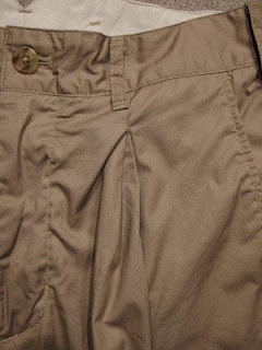 Engneered Garments "WP Half Pant in Khaki High Count Twill"