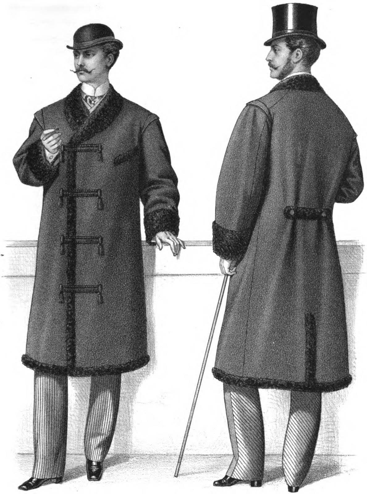 Men's Period Research- Hat, Coat, and Cane (Winter Apparel) | 19th ...